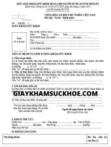 giấy khám sức khỏe xin việc