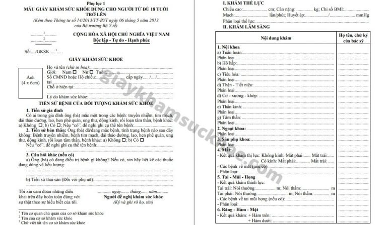 Chi phí khám sức khỏe xin việc