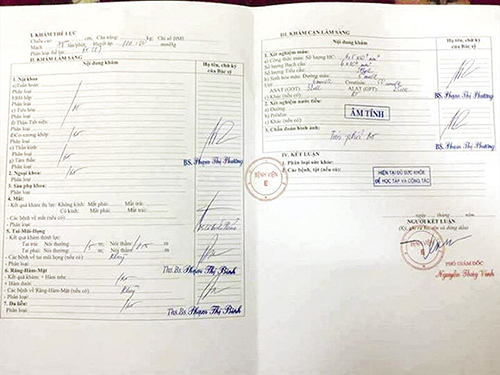 Sử dụng giấy khám sức khỏe