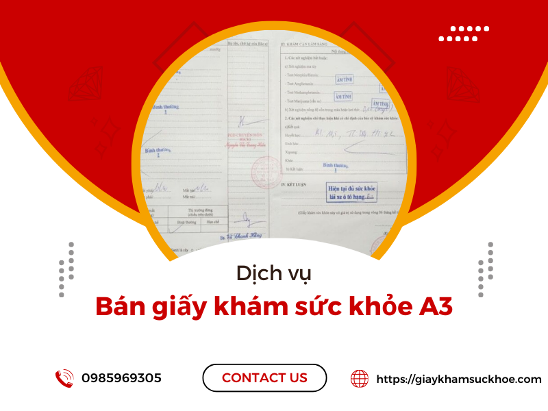Bán giấy khám sức khỏe A3 đúng quy chuẩn