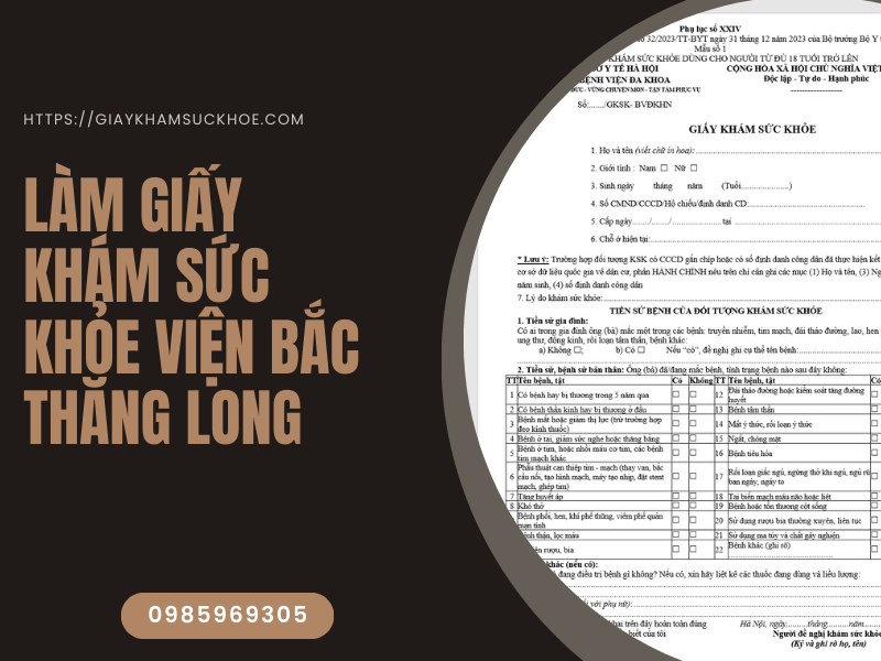 Hướng dẫn làm giấy khám sức khỏe bệnh viện Bắc Thăng Long