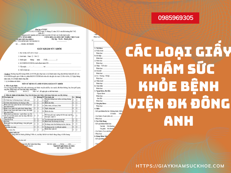 Làm giấy khám sức khỏe bệnh viện ĐK Đông Anh