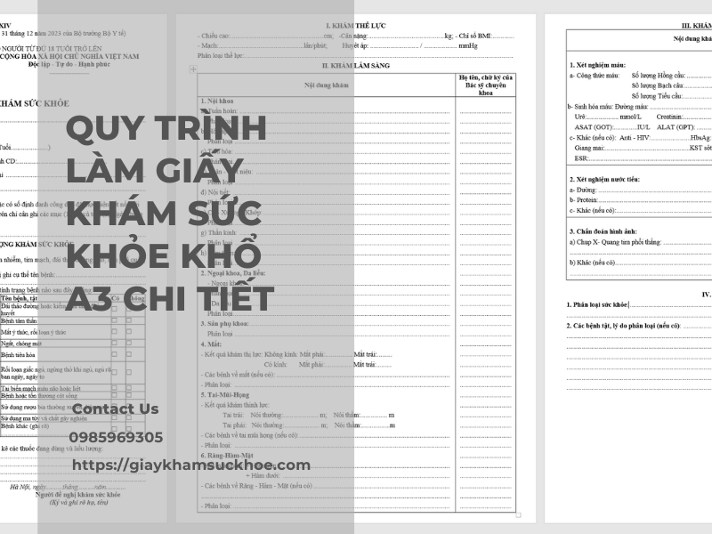 Giấy khám sức khỏe khổ A3 là gì? Cách làm nhanh nhất