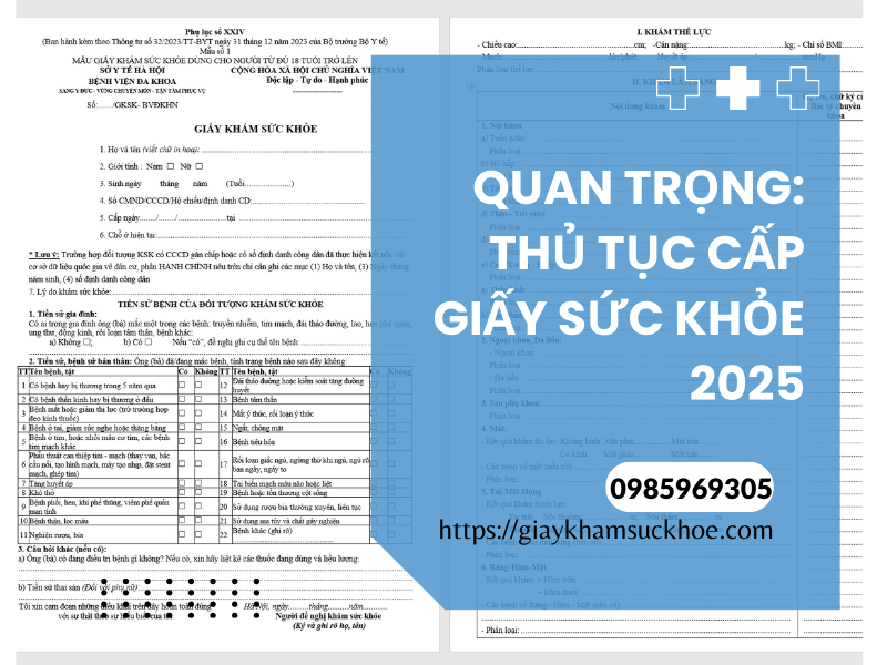 Quan trọng: thủ tục cấp giấy sức khỏe 2025