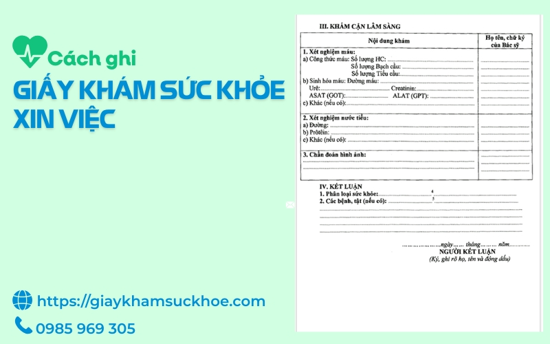 Cách ghi giấy khám sức khỏe xin việc