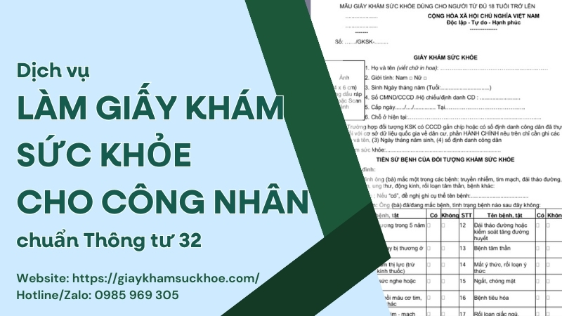 Giấy khám sức khỏe cho công nhân