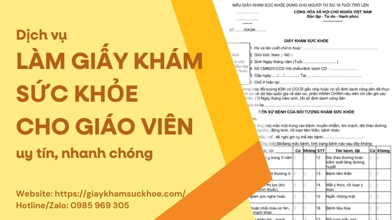 Giấy khám sức khỏe cho giáo viên