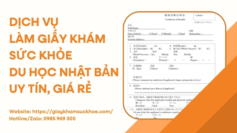 Giấy khám sức khỏe du học Nhật Bản