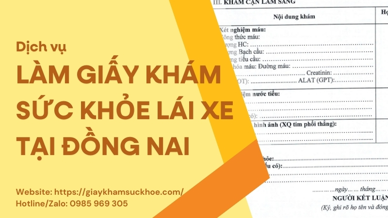 Khám sức khỏe lái xe tại Đồng Nai