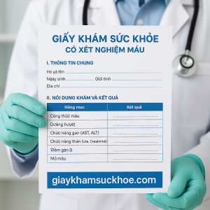 Giấy khám sức khỏe có xét nghiệm máu