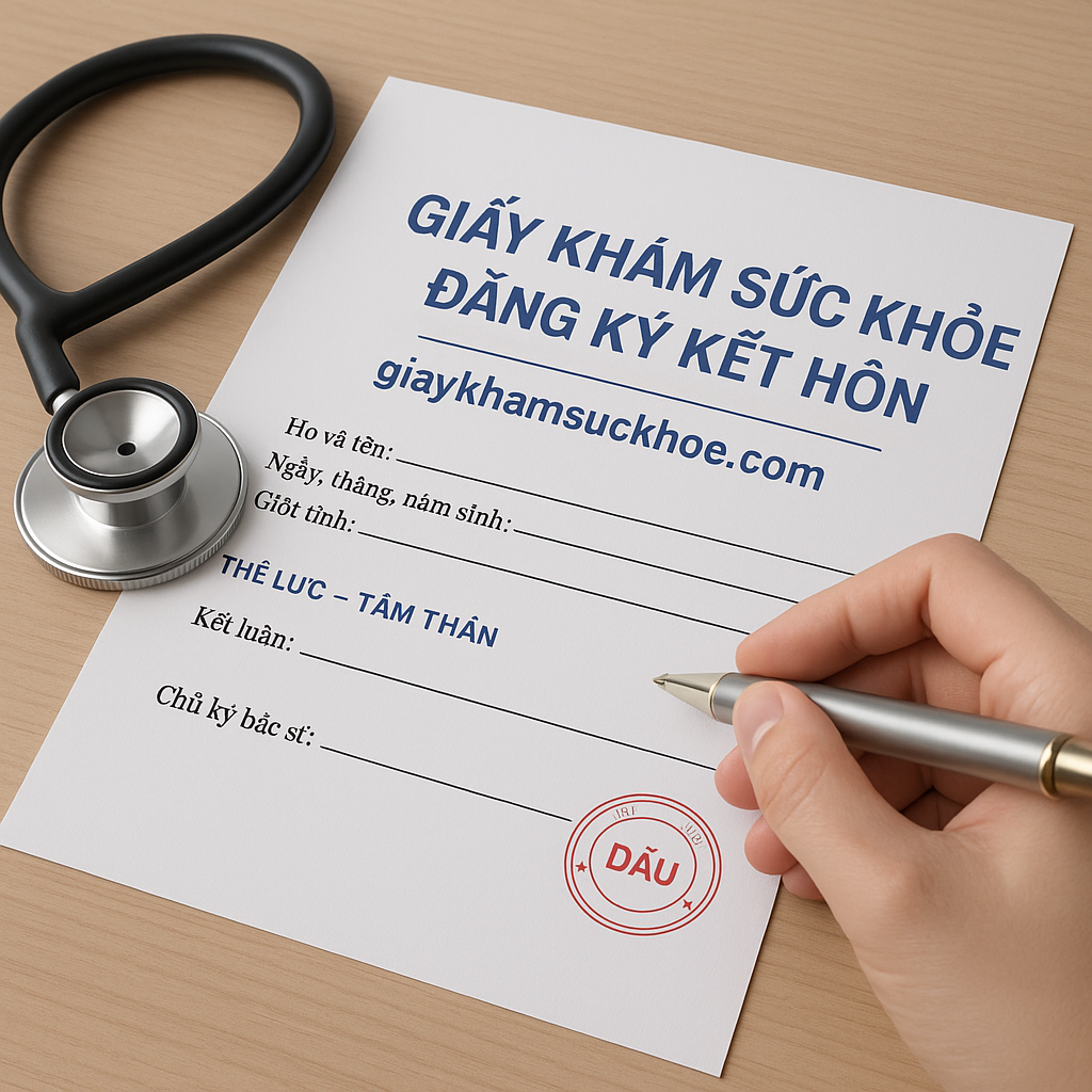 Giấy khám sức khỏe đăng ký kết hôn 2025