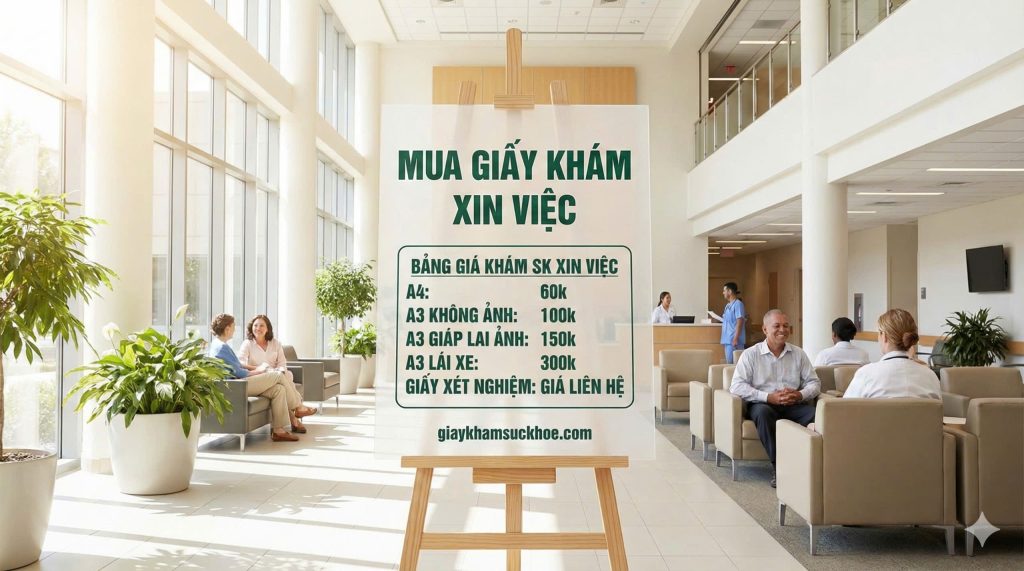 Bảng giá Mua giấy khám xin việc