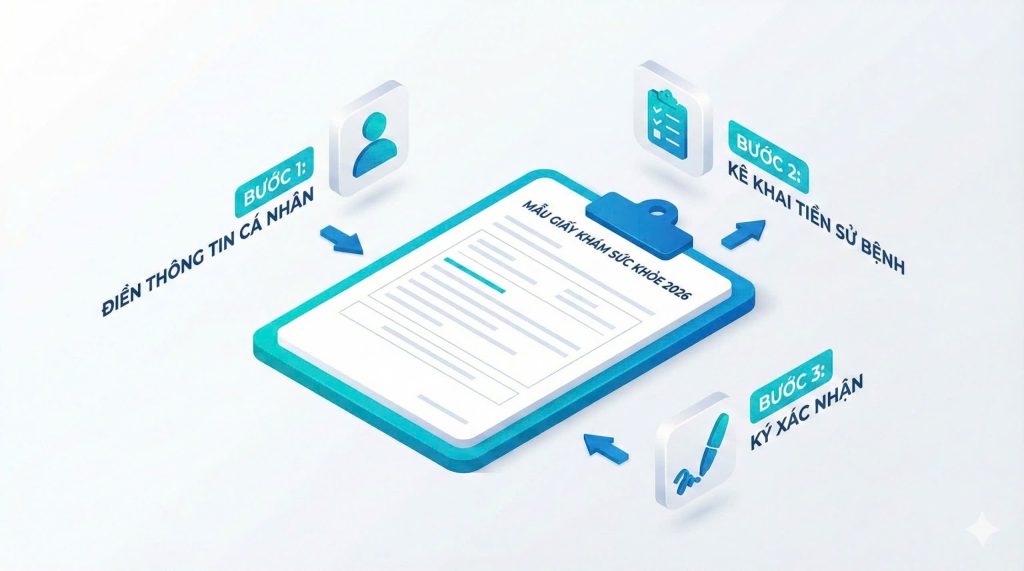 Các bước hướng dẫn điền giấy khám sức khỏe 2026 chuẩn quy định