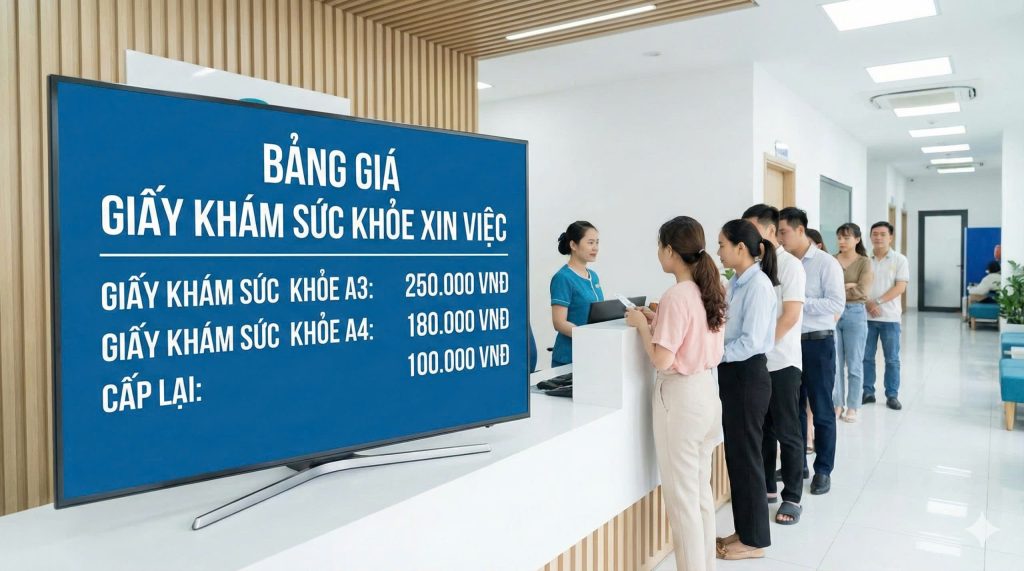 Bảng giá giấy khám sức khỏe xin việc