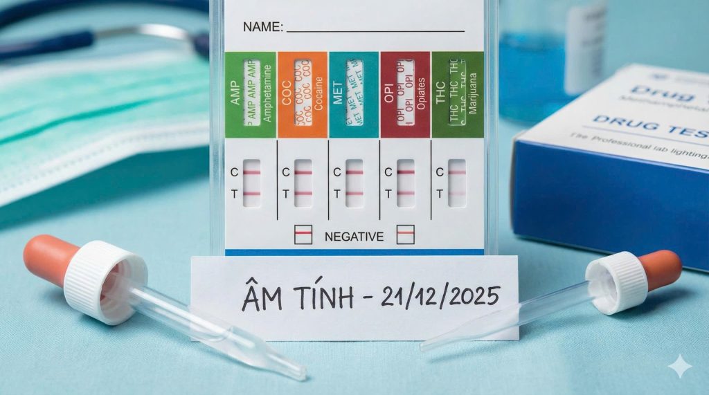 Bộ giấy khám sức khỏe lái xe dành cho tài xế BeCar có xét nghiệm 5 chất gây nghiện