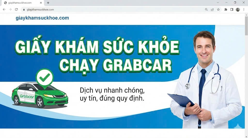 Giấy khám sức khỏe chạy grabcar