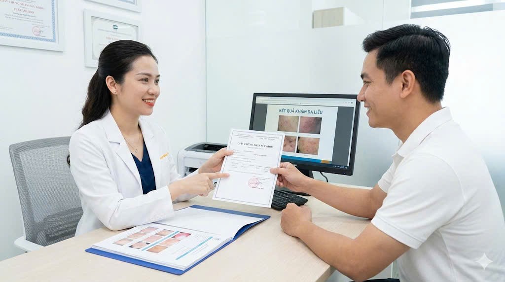 Tư vấn kết quả khám da liễu và cấp giấy sức khỏe