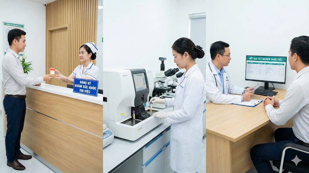 quy trình xét nghiệm nước tiểu chuẩn trong khám sức khỏe xin việc