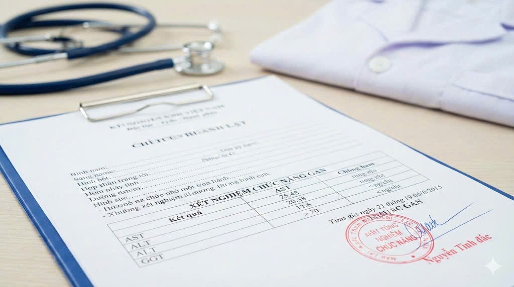 giấy khám sức khỏe có xét nghiệm gan