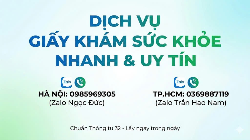 dịch vụ làm giấy khám sức khỏe đi học lấy ngay uy tín