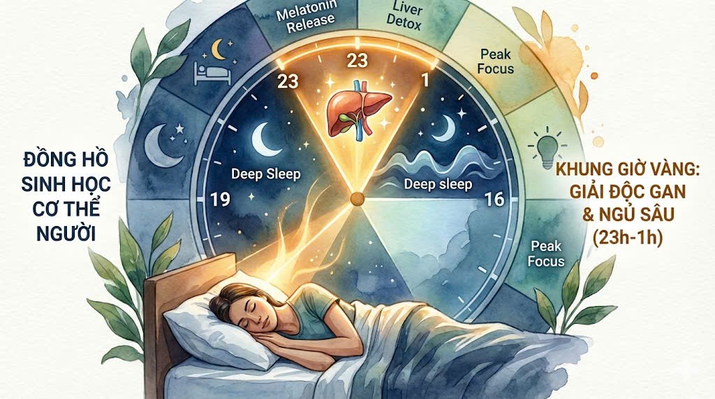 Lợi ích của ngủ sớm với đồng hồ sinh học