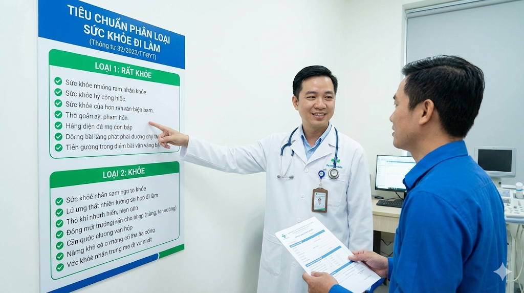 Bác sĩ tư vấn tiêu chuẩn phân loại sức khỏe loại 1 và 2