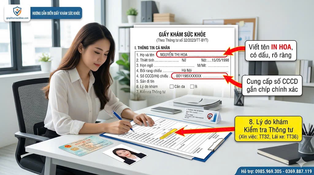 hướng dẫn điền file giấy khám sức khỏe thông tư 32