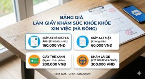 bảng giá giấy khám sức khỏe xin việc bệnh viện Hà Đông.