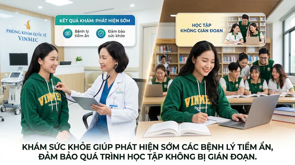sinh viên khám sức khỏe tại bệnh viện uy tín