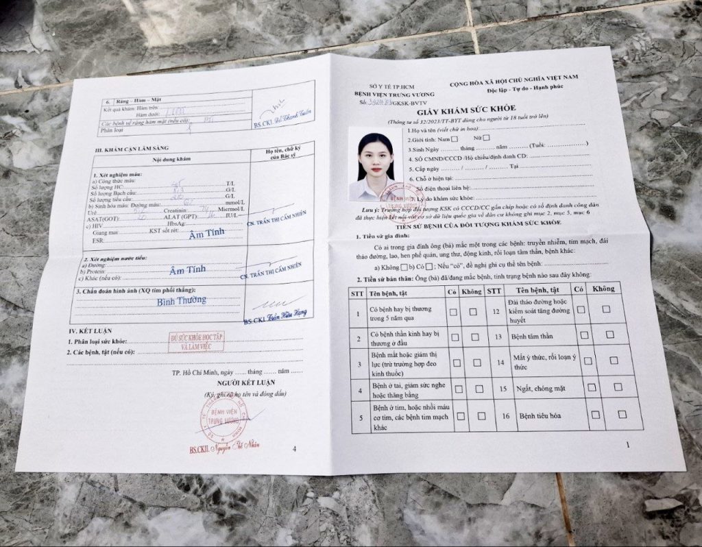 địa chỉ mua giấy khám sức khỏe xin việc uy tín hà nội