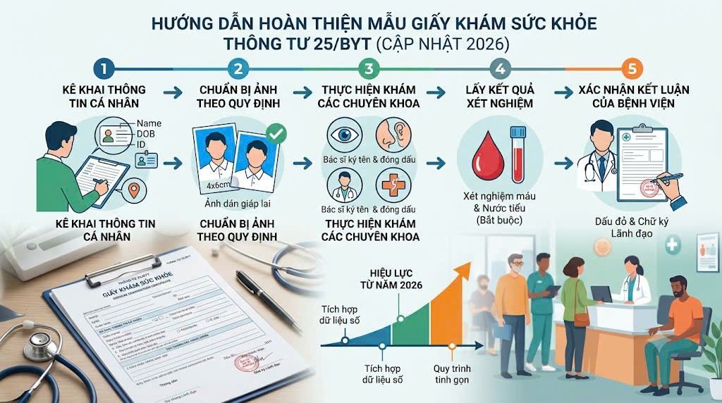 Bác sĩ ký hồ sơ làm giấy khám sức khỏe thông tư 25 chuẩn y tế