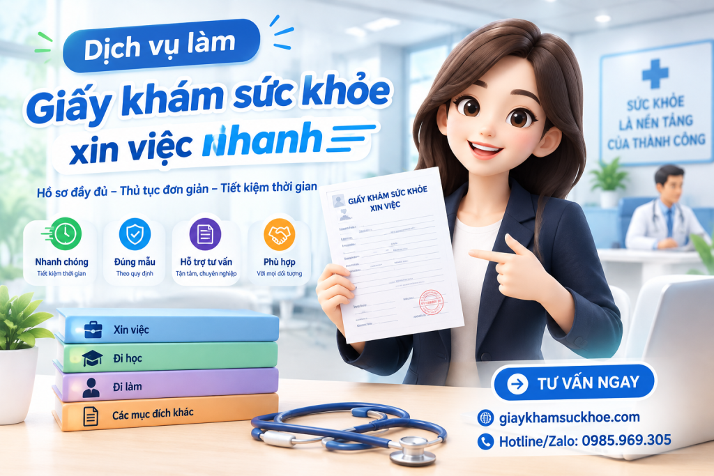 dịch vụ làm giấy khám sức khỏe xin việc nhanh