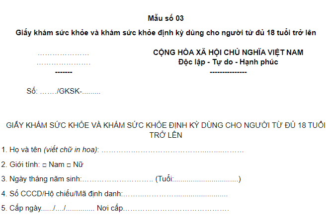 Dịch vụ làm giấy khám sức khỏe đi học uy tín 