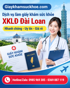 Giấy khám sức khỏe XKLĐ Đài Loan